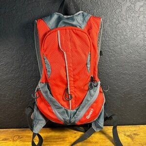 Quest‎ Hydration Pack Red Gray Honeycomb Ripstop Nylon Hiking Backpack One Size